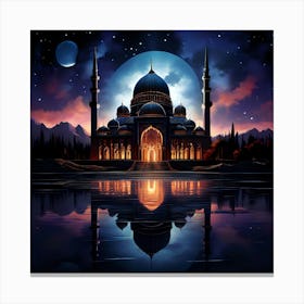 Islamic Mosque At Night 10 Canvas Print