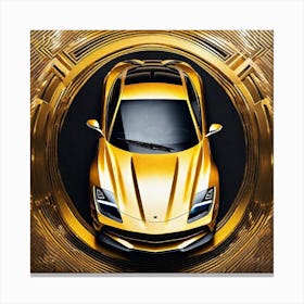 Golden Ferrari 3 Canvas Print