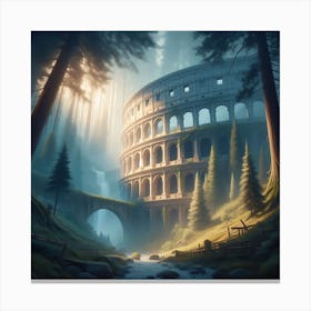 Colosseum In An Enchanted Forest 4 Canvas Print