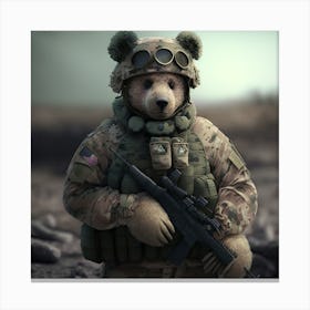 Soldier Bear Canvas Print