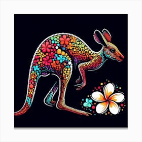 Kangaroo dots Canvas Print