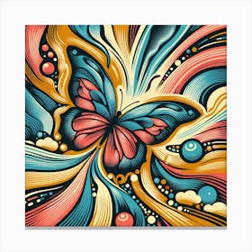 Colourful Ornate Butterfly Abstract VI Canvas Print