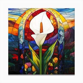 Flowers Stained Glass Sublimation 12 Canvas Print