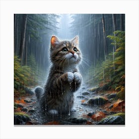 Cat In The Rain 4 Canvas Print