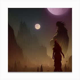 Two Moon Canvas Print