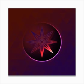Geometric Neon Glyph on Jewel Tone Triangle Pattern 193 Canvas Print