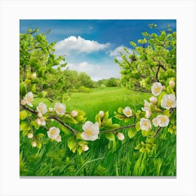 A Stunning Illustration Of A Vibrant Green Spring Hvr Elpftmuumsqjm7ux Q Vlyrqmzktu Lkqnqzrbboa Canvas Print