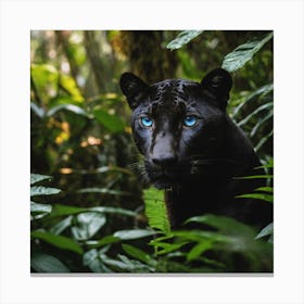 Black beauty In Jungle Canvas Print