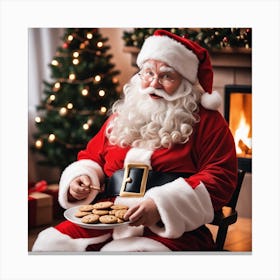 Santa Claus With Cookies 1 Canvas Print