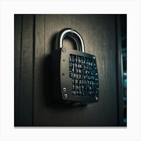 Padlock On A Door Canvas Print