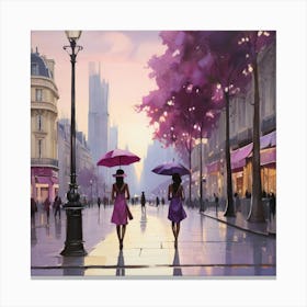 Two Women Walking In Paris Canvas Print