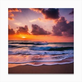 Sunset On The Beach 255 Canvas Print