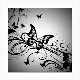 Black And White Butterfly Wallpaper 1 Canvas Print