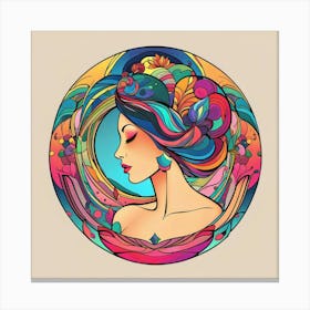 Woman'S Head Canvas Print