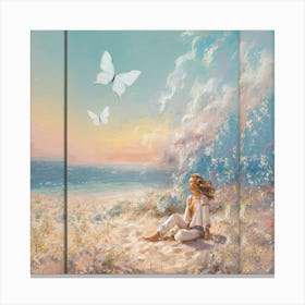 Butterfly On The Beach 13 Canvas Print