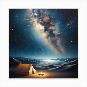 Tent In The Desert in the Dark Dreamscape Canvas Print