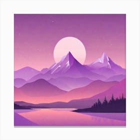 Misty mountains background in purple tone 80 Canvas Print