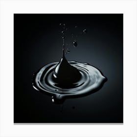 Black Liquid Drop Canvas Print