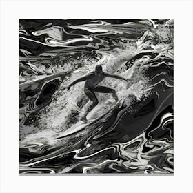 Surfer In The Water Canvas Print