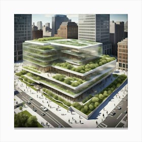 Nyc Green Building Canvas Print