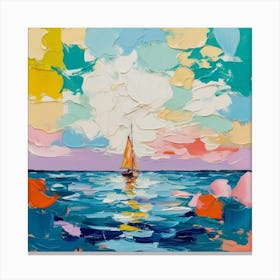 Sailboat In The Ocean Canvas Print