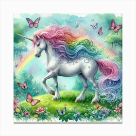 Unicorn With Butterflies Canvas Print