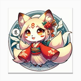 Kitsune Joy 10 Canvas Print