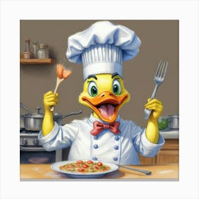 Chef Duck 16 Canvas Print