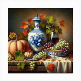 'Grapes And Pumpkins' Canvas Print