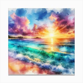 Watercolor Sunset 2 Toile