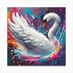 Swan Painting Canvas Print