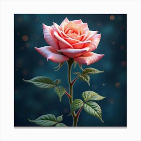 A Whimsical Rose With Petals Of Cascading, Fractal Patterns Blooming In A Celestial Garden 1 Canvas Print