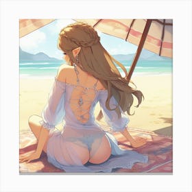 Zelda enjoying the ocean breeze Canvas Print