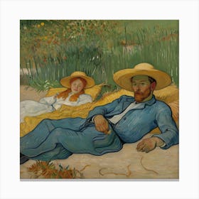 the siesta la siesta by vincent van gogh 1 Canvas Print