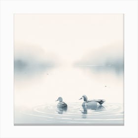 Two Ducks In Serene Water Canvas Print