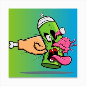 Cartoon Spray Can Canvas Print