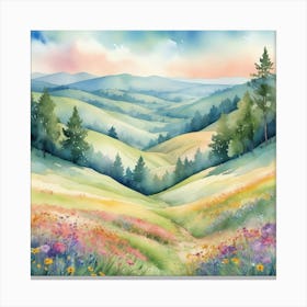 Watercolor Landscape Painting art print Canvas Print