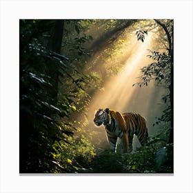 Tiger In The Forest art print 1 Canvas Print