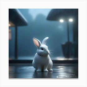 Rabbit In The Rain Canvas Print