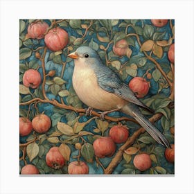 Bluebird In Apple Tree Art Canvas Print