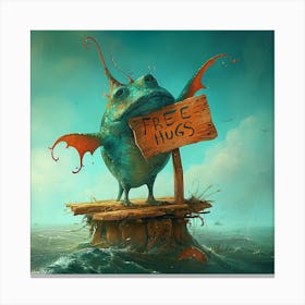 Creature Offers Free Hugs Canvas Print