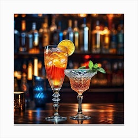 Cocktail At The Bar 1 Canvas Print