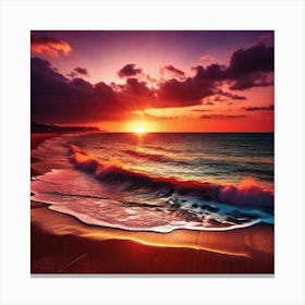 Sunset On The Beach 353 Canvas Print