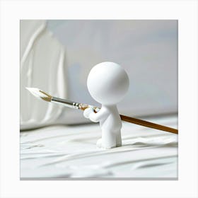 Painter With A Brush Canvas Print