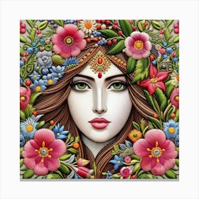 Flower Woman Canvas Print