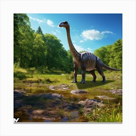 Dinosaur In The Forest 1 Canvas Print