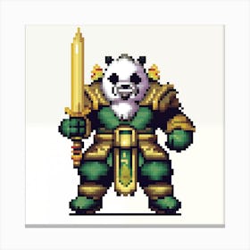 Pixel Art - Panda Monk Warrior #2 Canvas Print