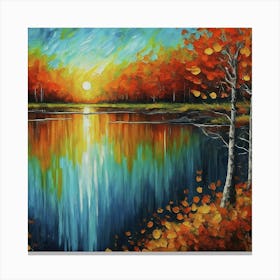 Sunset By The Lake 2 Canvas Print