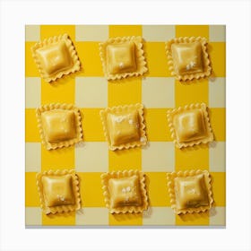 Ravioli Yellow Checkerboard 3 Canvas Print