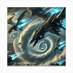 Azure Dragon Class Cruisers Wind Manipulation Canvas Print